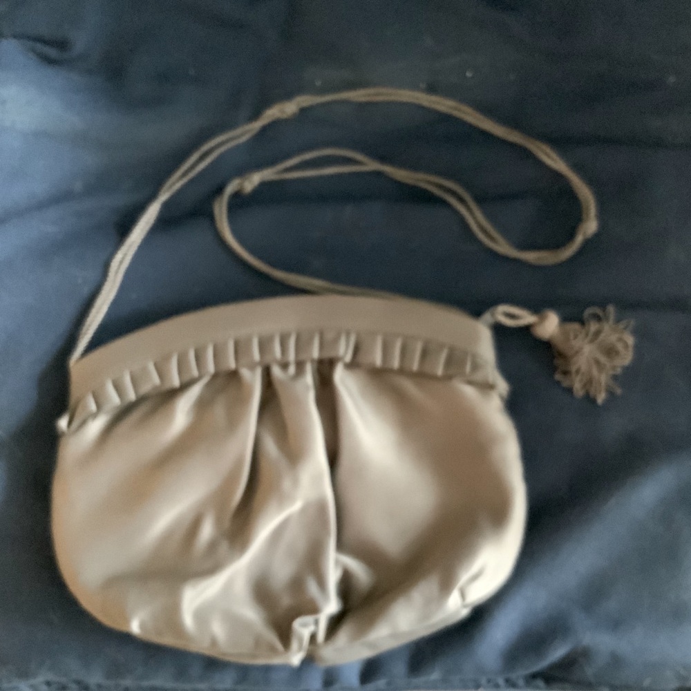 Vintage 80’s Gray Satin Purse (shoulder or clutch)